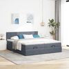 vidaXL Ottoman bed met matrassen 200x200cm fluweel donkergrijs