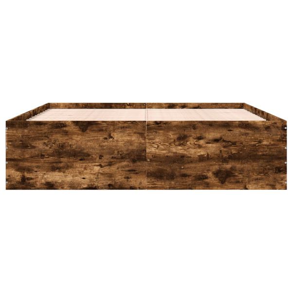 vidaXL Bedframe bewerkt hout gerookt eikenkleurig 180x200 cm