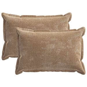 vidaXL Kussensloop 2 pcs HOUTEN Bruin 30 x 50 cm Chenille Stof