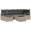 vidaXL Bankstel met kussen met opslag 7 pcs Lichtgrijs poly rattan