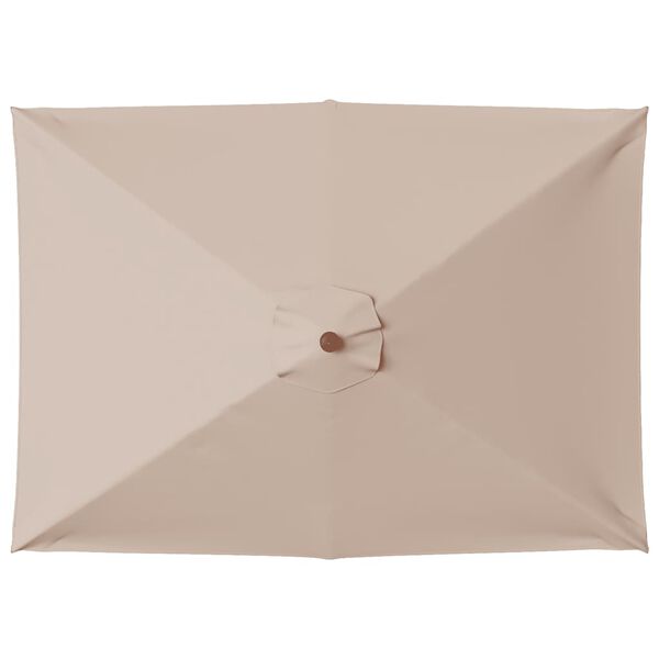 vidaXL Parasol met houten paal 150x200 cm taupe