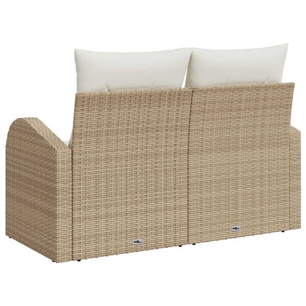 vidaXL Tuinbank Beige 124 x 62 x 69cm poly rattan