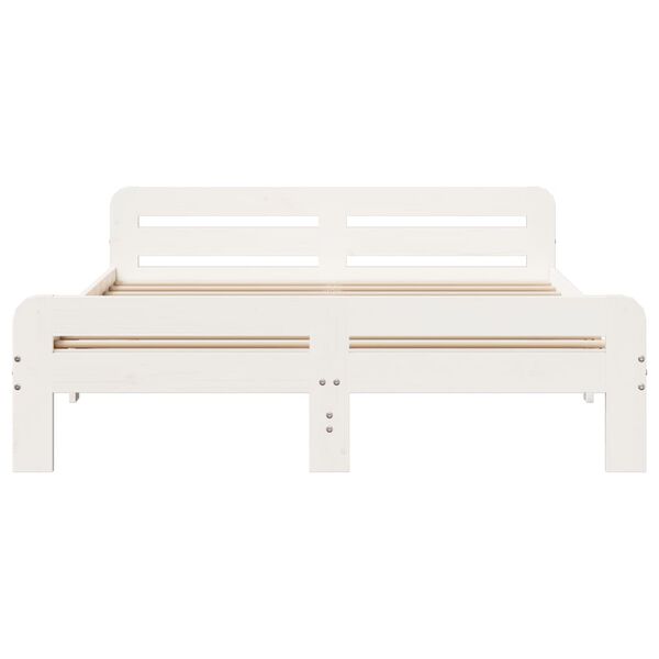 vidaXL Bedframe zonder matras massief grenenhout wit 140x200 cm