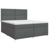 vidaXL Boxspringbed met matras Donkergrijs 200 x 200 cm Stof