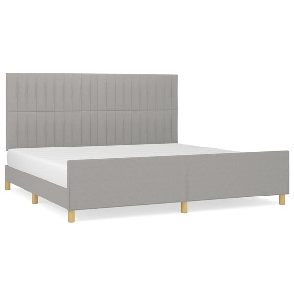 vidaXL Bedframe zonder matras stof lichtgrijs 200x200 cm