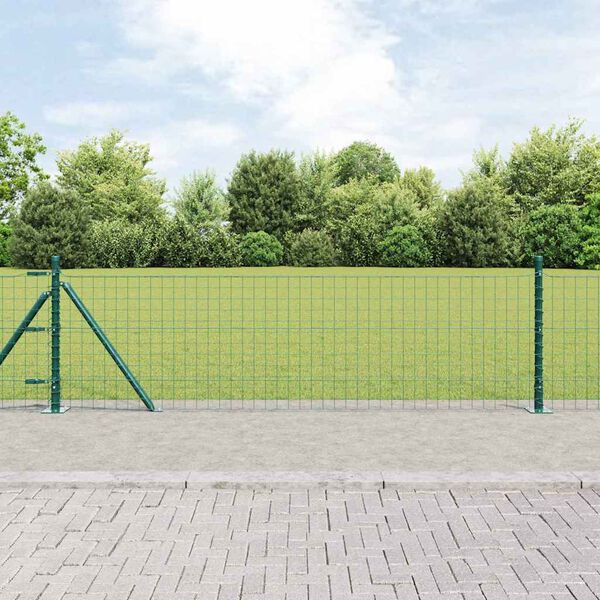 vidaXL Hekpalen 13 pcs Groen Ø32mm 70 cm Gegalvaniseerd staal