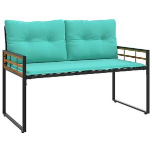 vidaXL Houten Laag Bank 114 x 55 x 77 cm Turquoise Rechthoekig