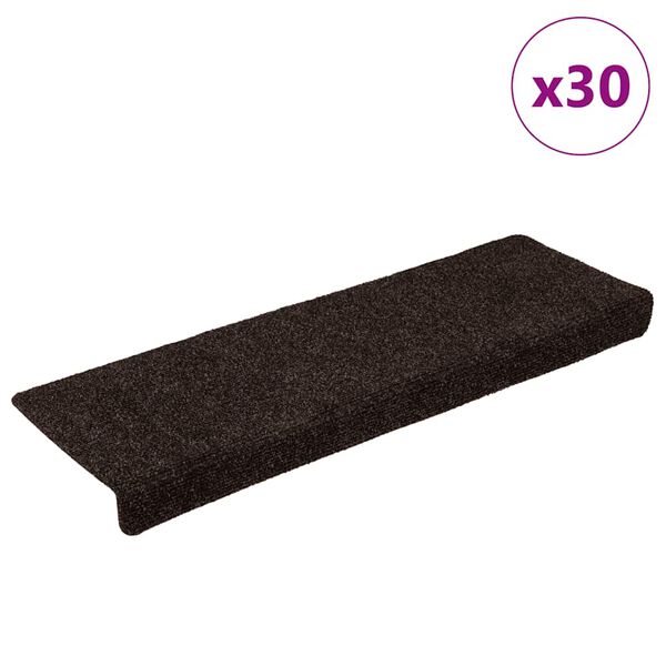 vidaXL Trapmatten zelfklevend 30 stuks 65x21x4 cm bruin rechthoekige rand