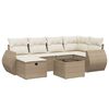 vidaXL 7-delige Loungeset met kussens poly rattan beige
