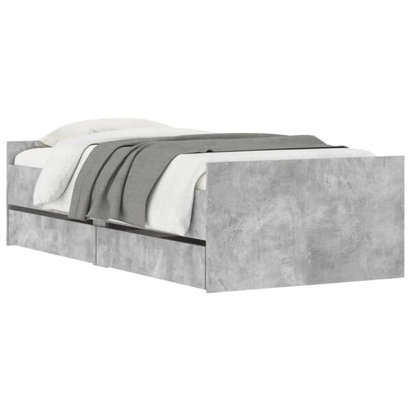 vidaXL Bedframe met lades betongrijs 90x190 cm