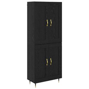 vidaXL Highboard Zwart Eiken 69,5 x 34 x 90 cm Bewerkt hout