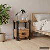 vidaXL Nachtkastje 40x30x54 cm massief acaciahout staal