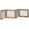 vidaXL Opvouwbaar hondenhek met standaards 4 st Oud hout 401 cm