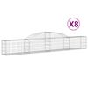 vidaXL Schanskorven 8 st gewelfd 300x30x40/60 cm ijzer
