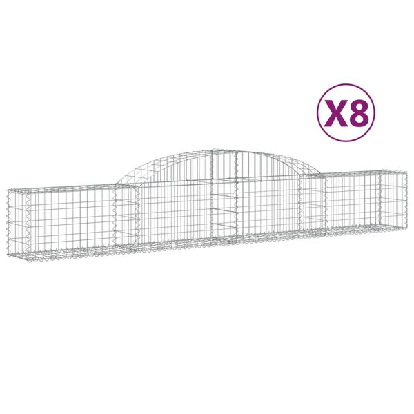 vidaXL Schanskorven 8 st gewelfd 300x30x40/60 cm ijzer