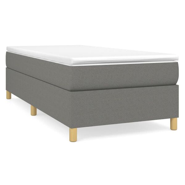vidaXL Boxspring bed 90x190 cm stof donkergrijs