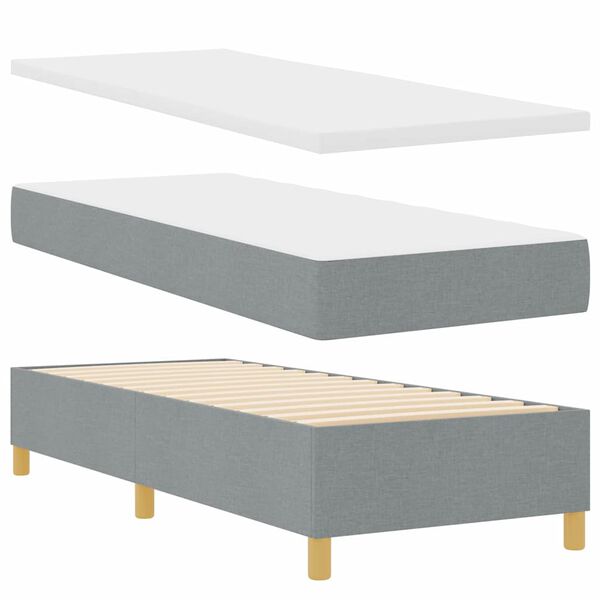 vidaXL Boxspringbed met matras Lichtgrijs 80 x 200 cm Stof