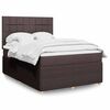 vidaXL Boxspring met matras stof donkerbruin 140x190 cm