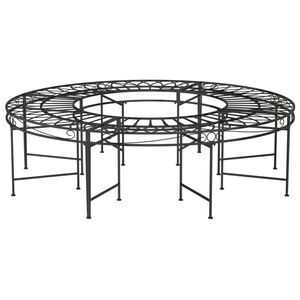 vidaXL Boombank rond &Oslash;160 cm staal zwart