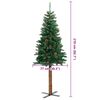 vidaXL Slanke Kerstboom Groen 210 cm PVC en massief dennenhout