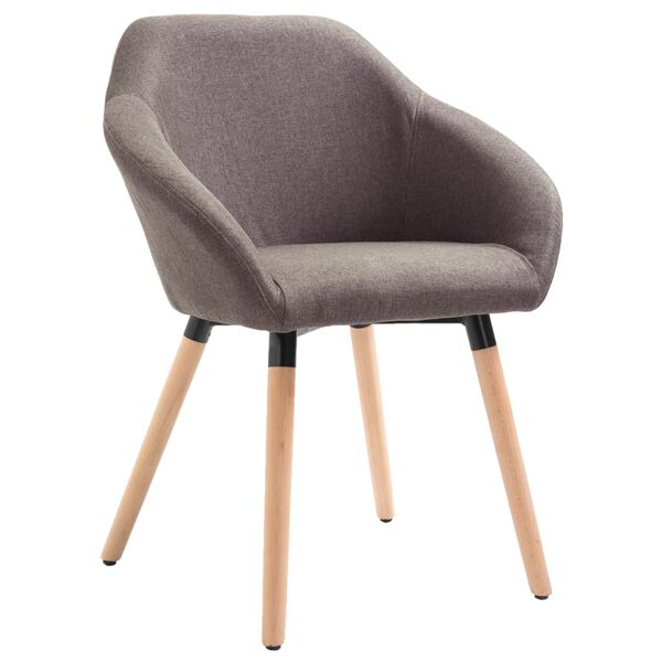 vidaXL Eetkamerstoelen 6 st stof taupe
