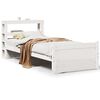 vidaXL Bedframe met hoofdbord massief grenenhout wit 75x190 cm