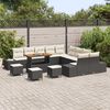 vidaXL Tuin Sofa Set met kussen 14 pcs Zwart Poly riet