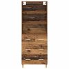 vidaXL Hoge kast met lade Oud Hout 69,5 x 32,5 x 180 cm Bewerkt hout