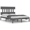 vidaXL Bedframe massief hout grijs 140x190 cm