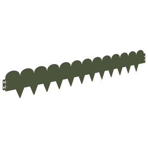 vidaXL Gazonrand 10 st 103 x 15 cm Staal Olijfgroen