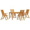 vidaXL Tuin eettafelset 5 st Bruin Massief Acaciahout