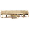 vidaXL Buiten bankenset 6 st Wit en Beige