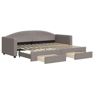 vidaXL Slaapbank met onderschuifbed en lades 80x200 cm stof taupe