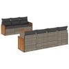 vidaXL 8-delige Loungeset met kussens poly rattan grijs