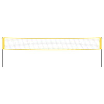 vidaXL Badmintonnet 600x155 cm PE-stof geel en zwart