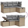 vidaXL 4-delige Loungeset met kussens poly rattan gemengd beige