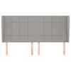 vidaXL Hoofdbord met randen 203x23x118/128 cm stof lichtgrijs