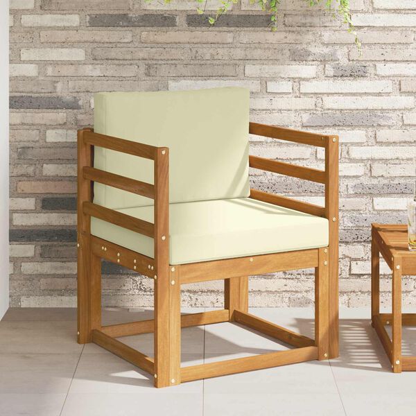 vidaXL Tuinbank Massief Acaciahout en Polyester Naturel