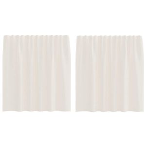 vidaXL Gordijnen voile met Tab Top 2 st cr&egrave;mekleurig