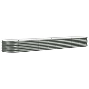 vidaXL Plantenbak 368x80x36 cm gegalvaniseerd staal grijs