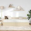 vidaXL Hoekbedframe met Matras Anders met hoofdeinde 2 pcs Cr&egrave;me Stof