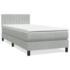 vidaXL Boxspring met matras en LED fluweel lichtgrijs 80x210 cm