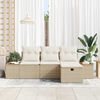 vidaXL Tuin Sofa Set met kussen met opslag 4 pcs Beige poly rattan