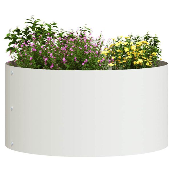 vidaXL Tuin Bloempot Wit 40 x 40 x 20 cm Staal