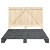 vidaXL Bedframe met hoofdbord massief grenenhout grijs 140x200 cm