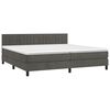 vidaXL Boxspring met matras en LED fluweel donkergrijs 200x200 cm