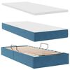 vidaXL Opbergbed met LED met matras Donkerblauw 90 x 200 cm Fluweel