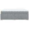vidaXL Boxspring met matras stof lichtgrijs 200x200 cm