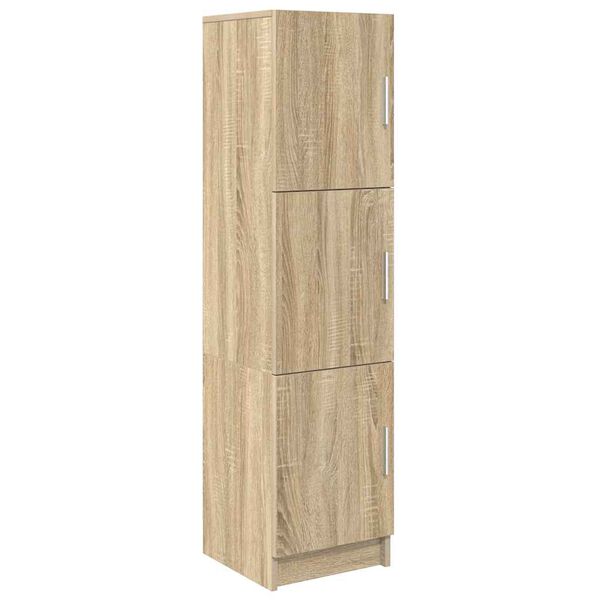 vidaXL Hoge Kast Sonoma eiken 31.5 x 32 x 124 cm Bewerkt hout