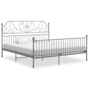 vidaXL Bedframe metaal grijs 200x200 cm